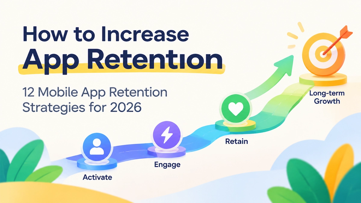 Illustration of app retention strategies and long-term growth