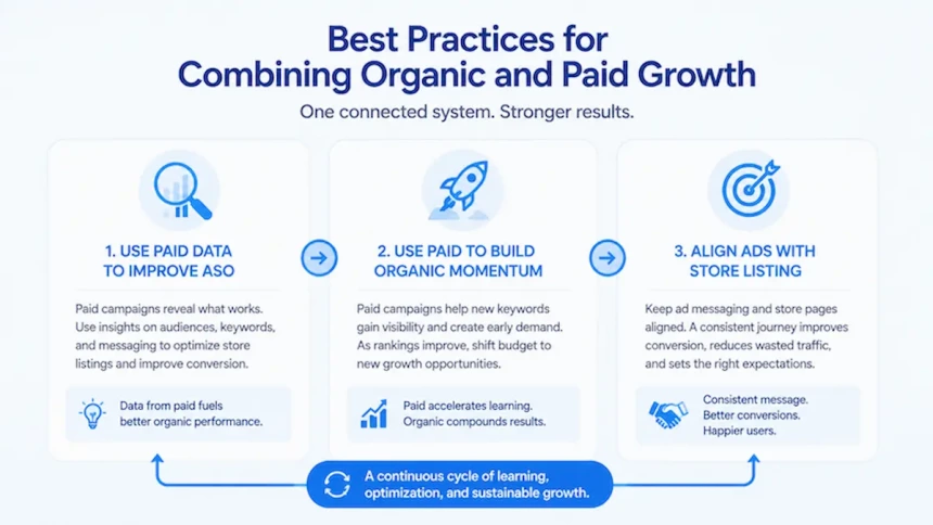 Combining Organic and Paid Growth: 3-Step ASO Best Practices Infographic