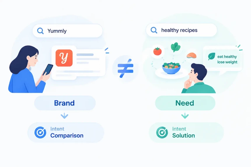 Branded and non-branded competitor keyword intent comparison for App Store ASO