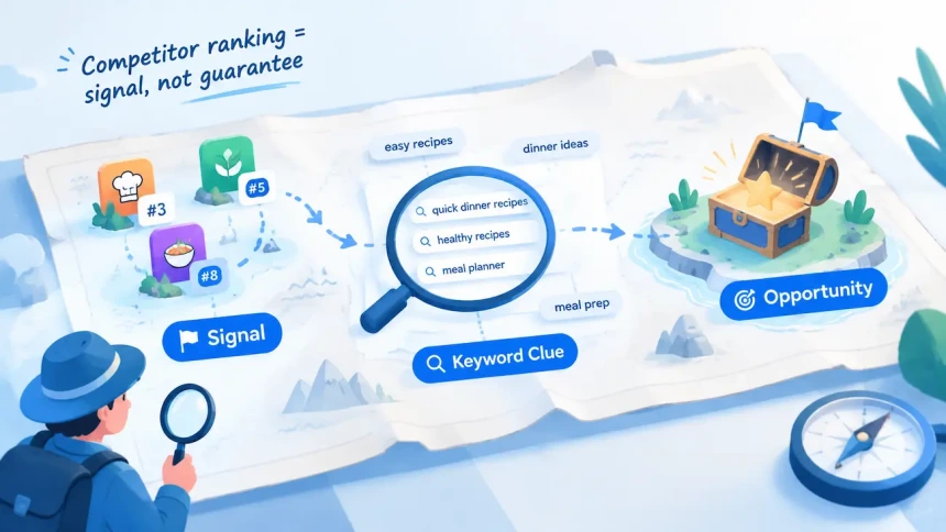Competitor rankings revealing keyword opportunities for ASO growth strategy