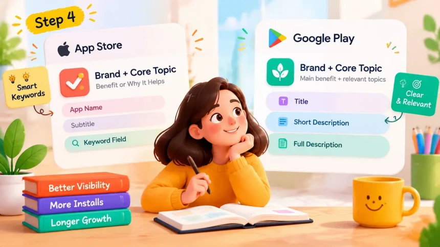App Store and Google Play metadata optimization for better keywords