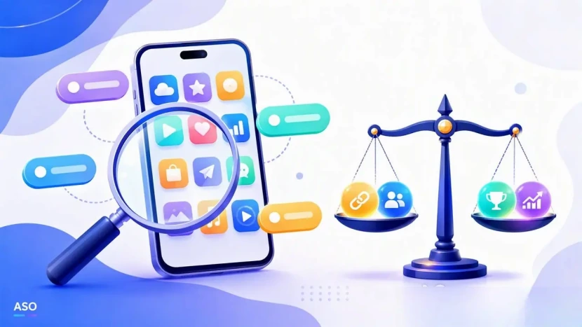 ASO keywords balance relevance, demand, competition, and business value