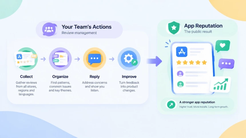 App review management actions leading to a stronger app reputation