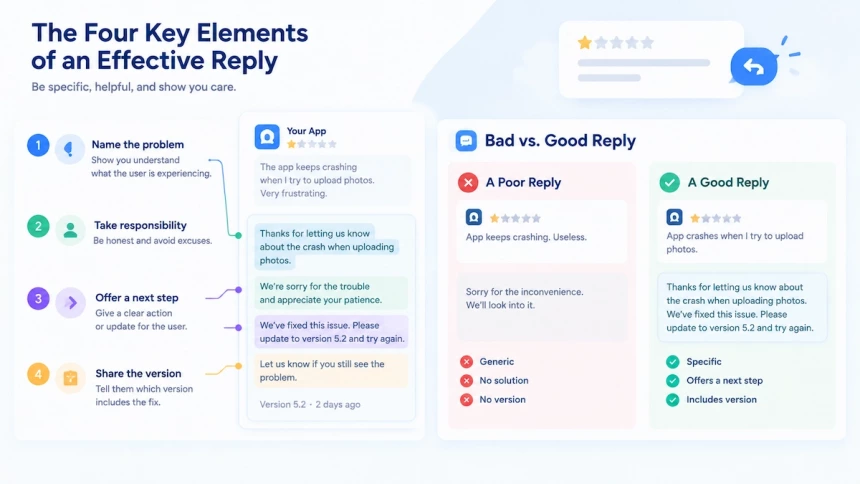 Four key elements of an effective app review reply