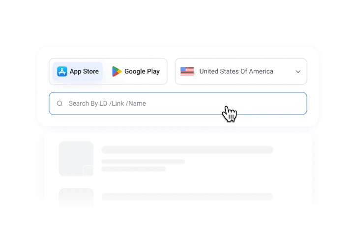 choose a store and country then search for an app